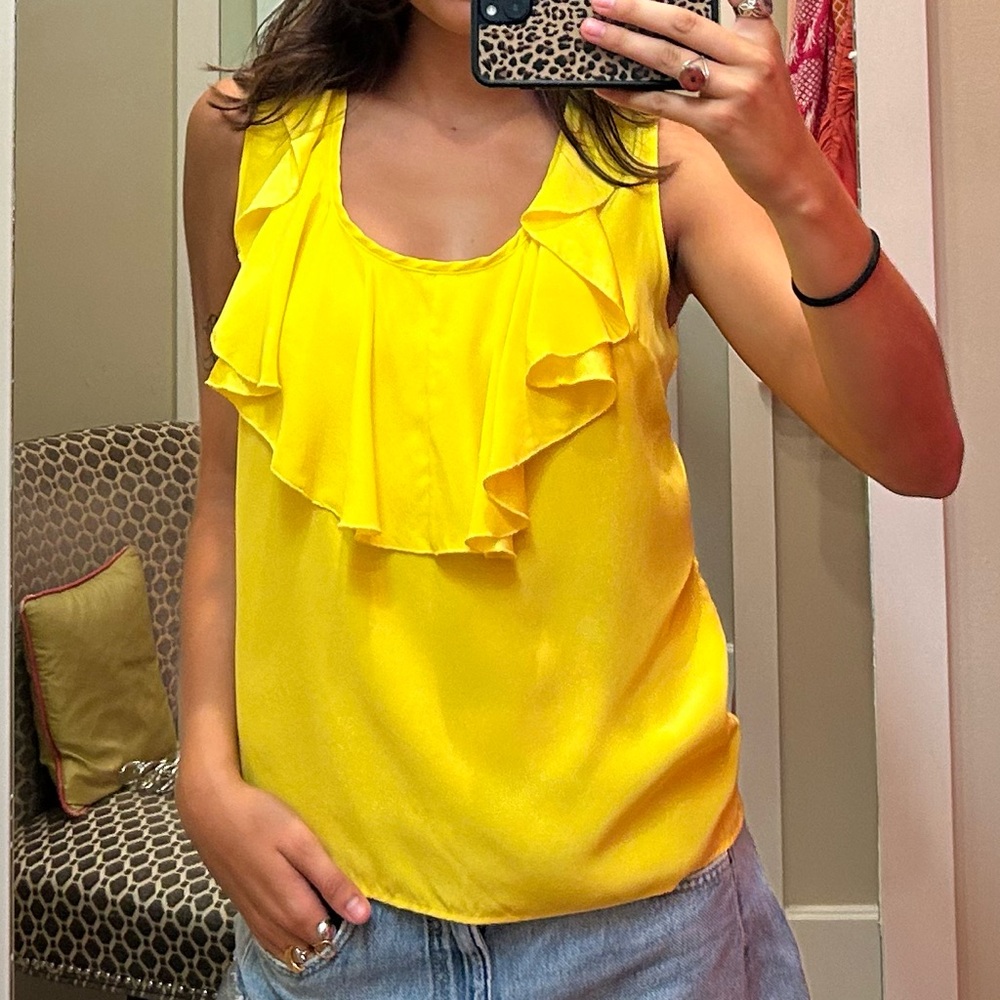 Sunny Yellow Ruffled Tank Top